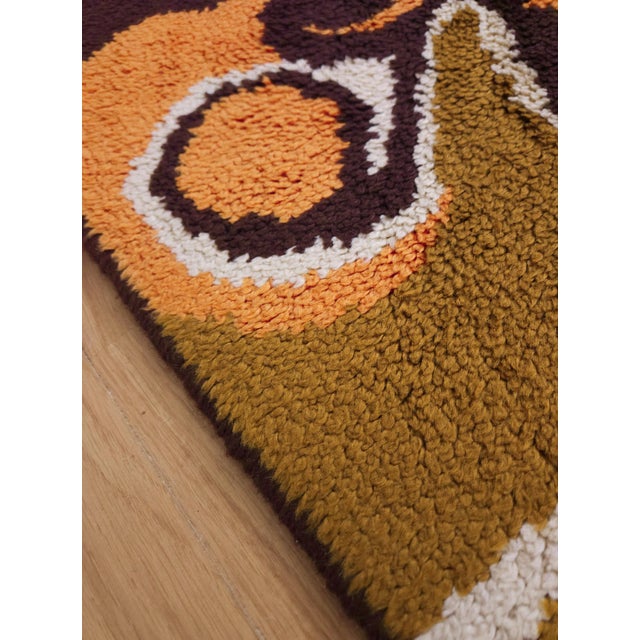 1970s Mid-Century Modern Handmade Rug in Wool, Germany, 1970s For Sale - Image 5 of 7