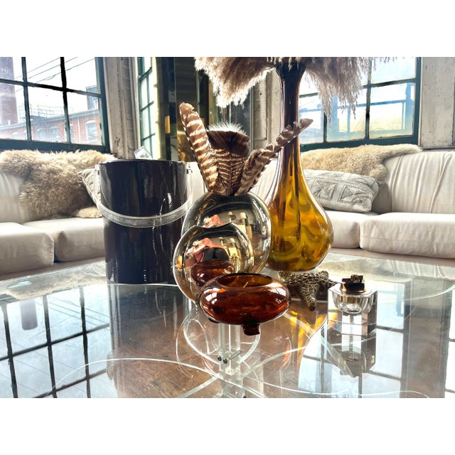 1970s Postmodern Brown Lucite Ice Bucket For Sale - Image 10 of 12