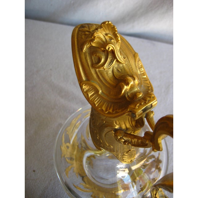 1920s French Napoleon III Bronze and Crystal Decanter -Carafe For Sale - Image 10 of 11