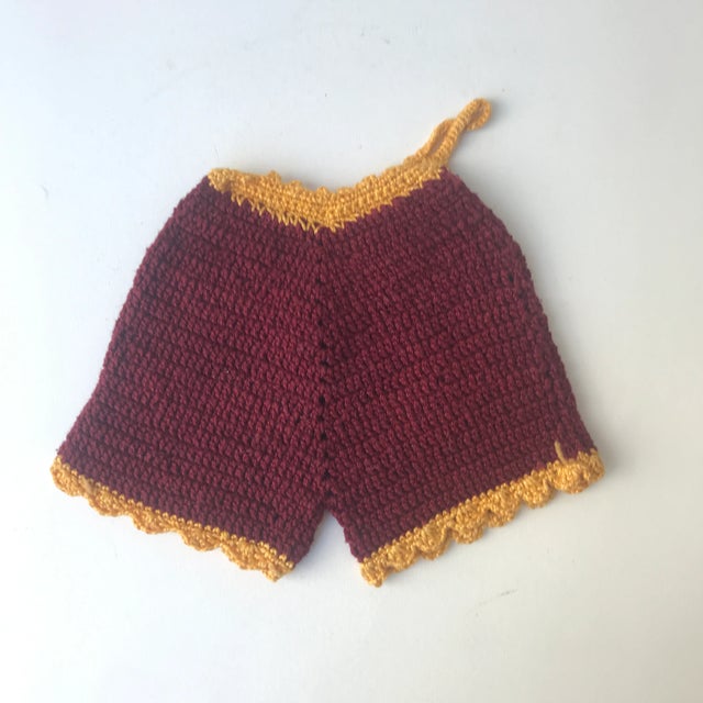 Textile 1950s Hand-Knitted Shorts Bloomers Pot Holder or Trivet For Sale - Image 7 of 7