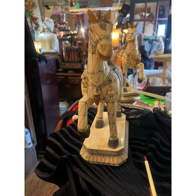 Vintage Chinese Tessellated Bone Horses Tang Dynasty Style For Sale - Image 12 of 13