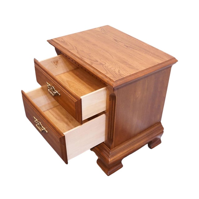 Sumter Cabinet Co. Sterling Oak Collection Country French 25" Two Drawer Nightstand 1805 For Sale In Kansas City - Image 6 of 14