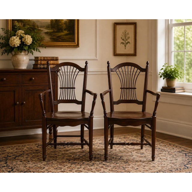 Pair of Tom Seely Solid Cherry Dining Armchairs For Sale - Image 12 of 12