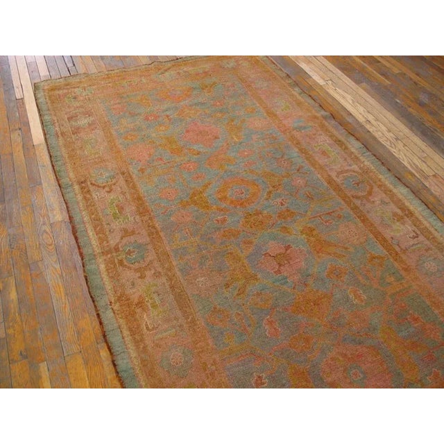 19th Century Turkish Oushak Carpet ( 4'10 x 8'8" - 147 x 264 ) For Sale - Image 4 of 5