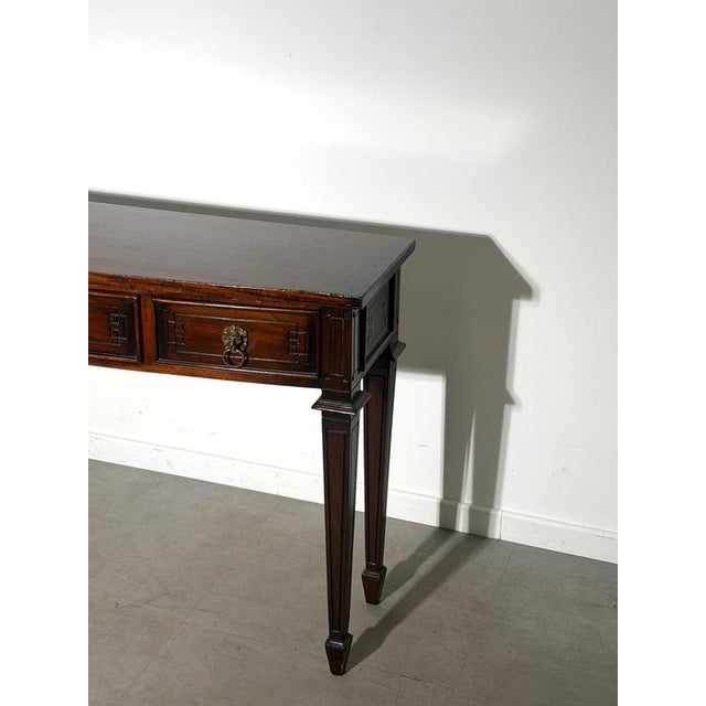 Neoclassical Console Table with Lion Head Handles For Sale - Image 4 of 8