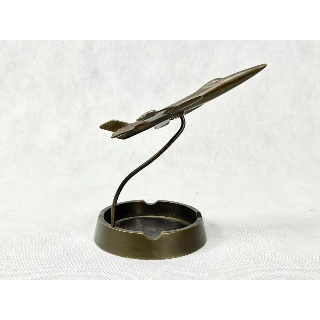 Metal Mig 21 Desk Plane Model with Ashtray in Bronze, 1960s For Sale - Image 7 of 10