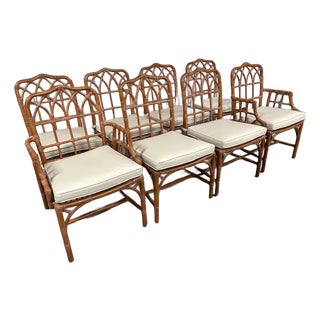 Vintage Rattan McGuire Chairs, Set of 8 For Sale