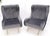 Mid 20th Century Pair Italian Mid-Century Modern Brass Legs Grey Arm Lounge Chairs For Sale - Image 5 of 17