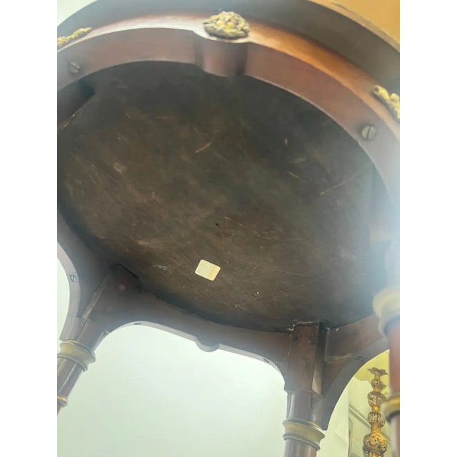 19th C French Louis XVI Mahogany & Bronze W Sèvres Style Portraits Salon Table For Sale - Image 18 of 18