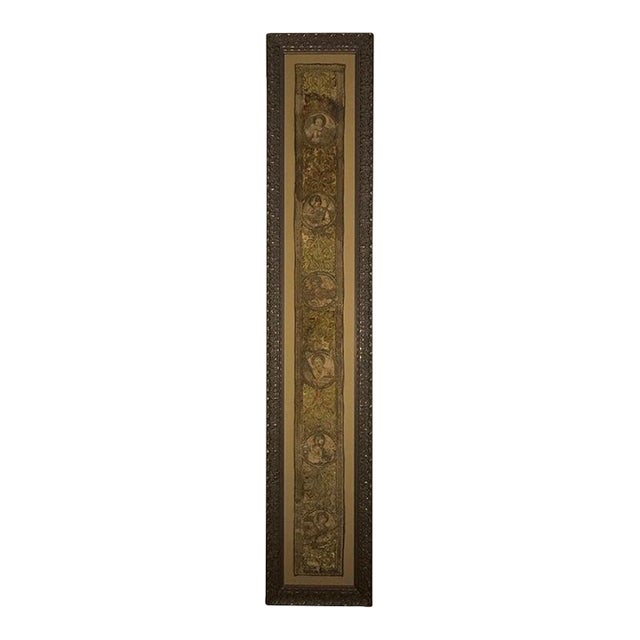 18th Century Italian Framed Embroidered Panel For Sale