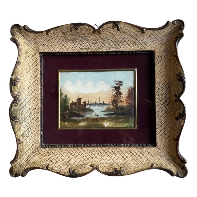 Lucio Cargnel, Landscape, Oil on Cardboard, 1950s, Framed For Sale