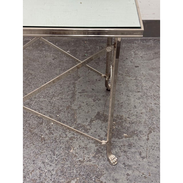 Silver Directoire Rectangular Mirrored Side Table For Sale - Image 8 of 12
