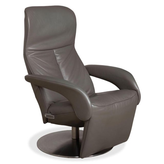 Modern Symphony JR-7960 Lounge Chair in Grey Leather from Jori For Sale - Image 3 of 17