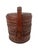 This vintage Chinese rattan tiered nested compartment box is a hand-woven piece with a dark wood tone, originating from...