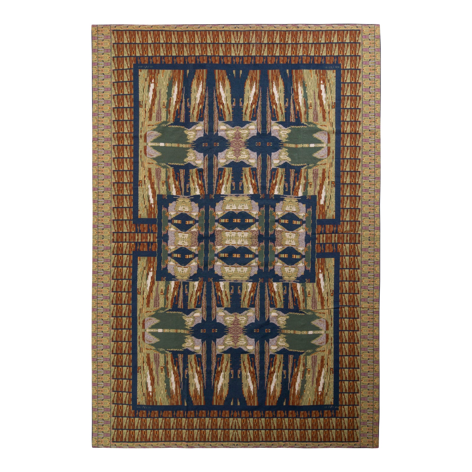 Vintage Van Campen Style Needlepoint With Geometric Patterns by Rug ...