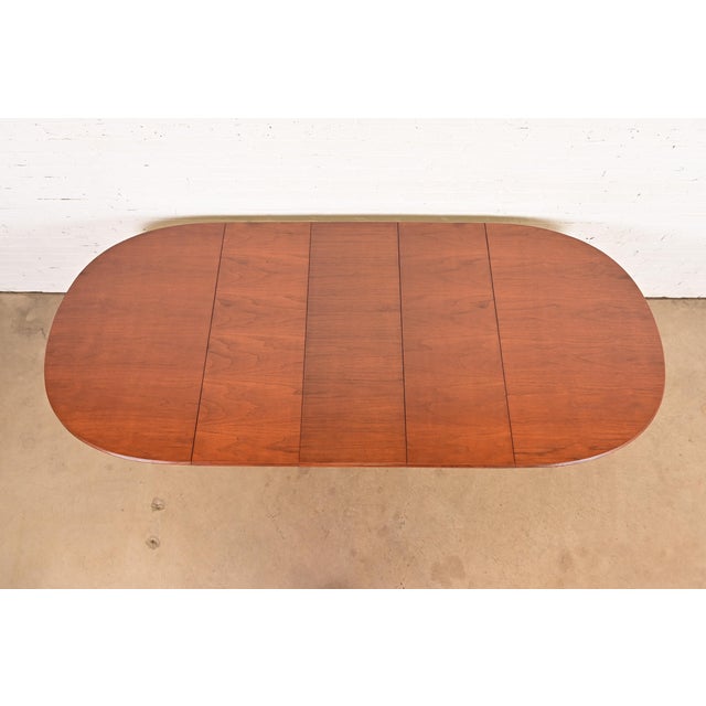 1960s Henredon Style French Regency Louis XVI Teak Extension Dining Table, Newly Refinished For Sale - Image 5 of 15