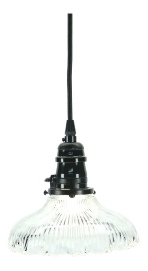 1910s Clear Holophane Pendant