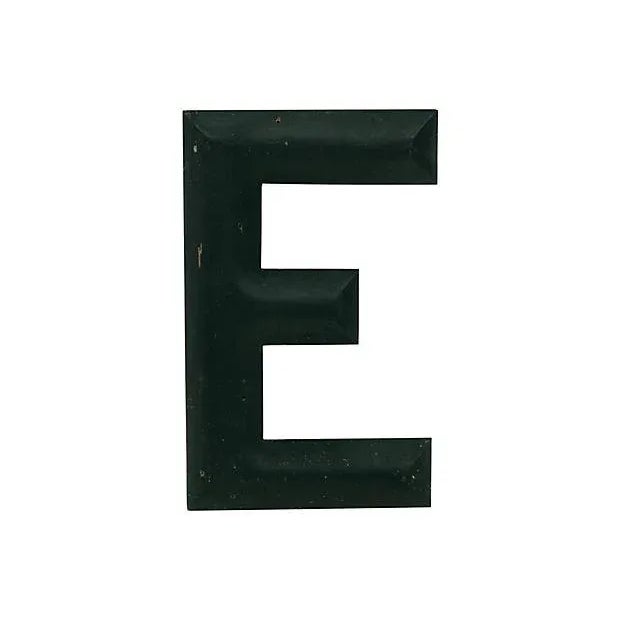 American Vintage Wood Letter E For Sale - Image 3 of 3