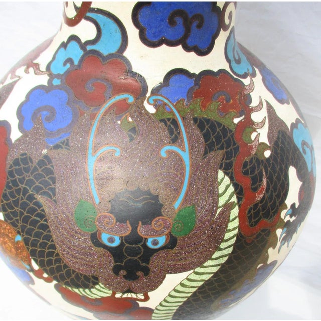 Massive Japanese Enamel Vase Late 19th Century For Sale In New York - Image 6 of 13