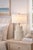 Mid 20th Century Coastal Fluted Column Table Lamp With Whitewashed Finish and 18” Linen Drum Shade, 27” H For Sale In Los Angeles - Image 6 of 6
