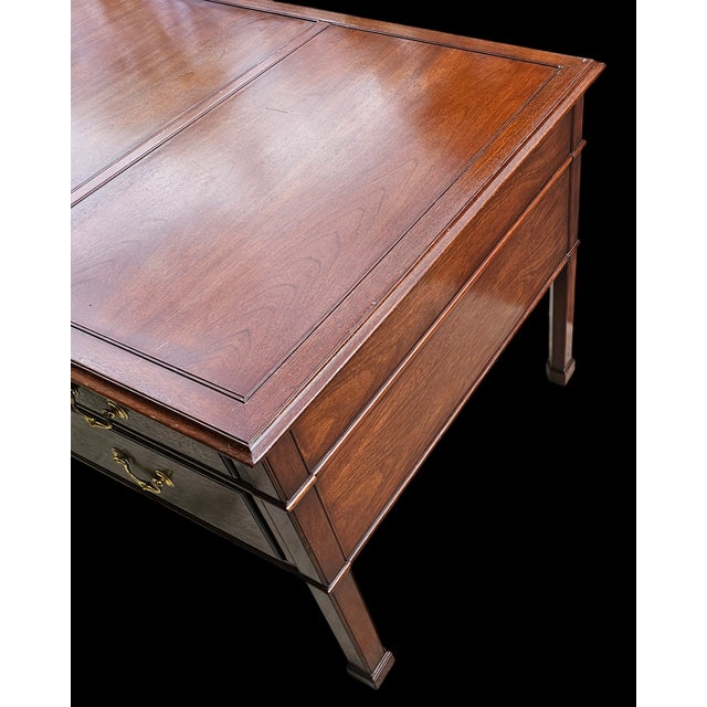 Wood Vintage Kittinger "The Georgian Collection " Partners Desk For Sale - Image 7 of 10