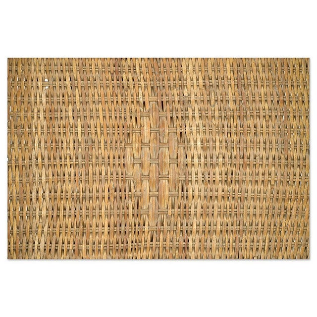 Wood Woven Wicker Basket on Feet For Sale - Image 7 of 8