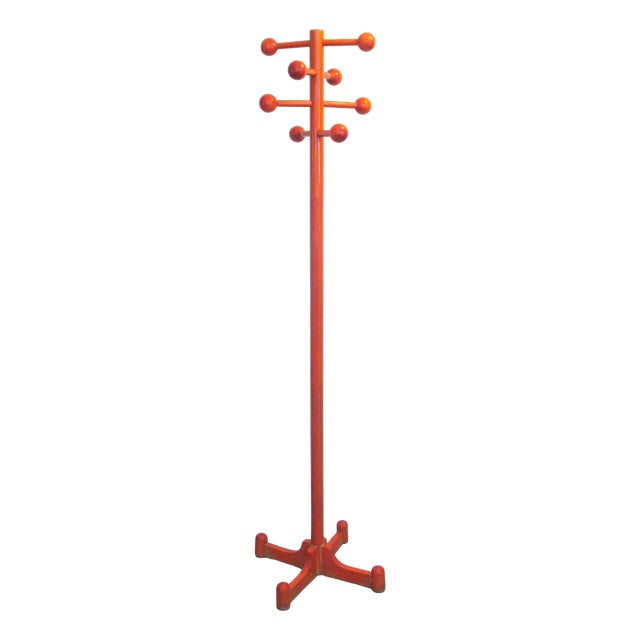 Italian Wooden Coat Rack by Vico Magistretti, 1970s For Sale