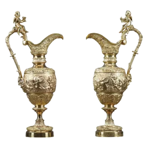 Napoleon III Gilt Bronze Ewers, Set of 2