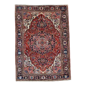 1940s Old Persian Heriz Area Rug 7’9″ X 10’10”