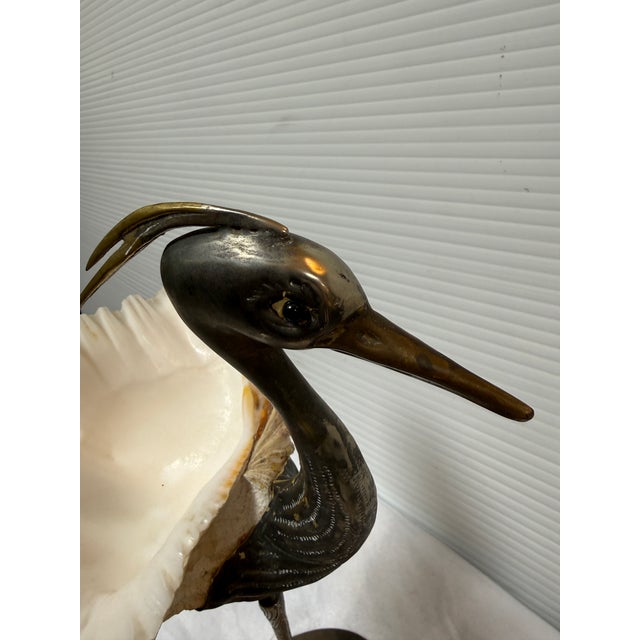 Brass Gabriella Binazzi Bird With Shell Sculpture, Circa 1970's For Sale - Image 8 of 12