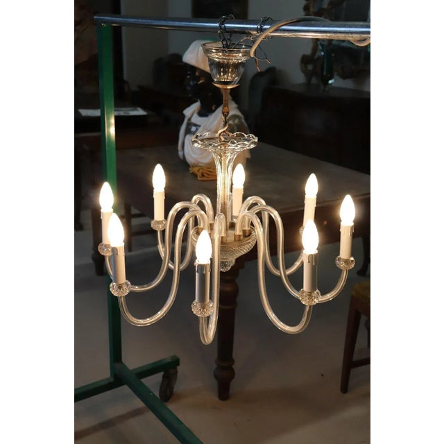 Vintage Transparent Murano Glass Chandelier, 1980s For Sale - Image 3 of 12
