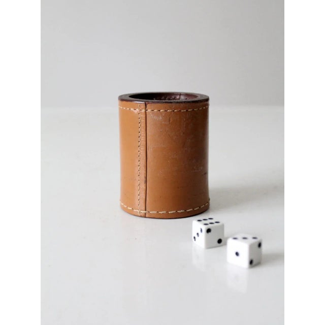 Vintage Leather Dice Cup Set For Sale - Image 9 of 12