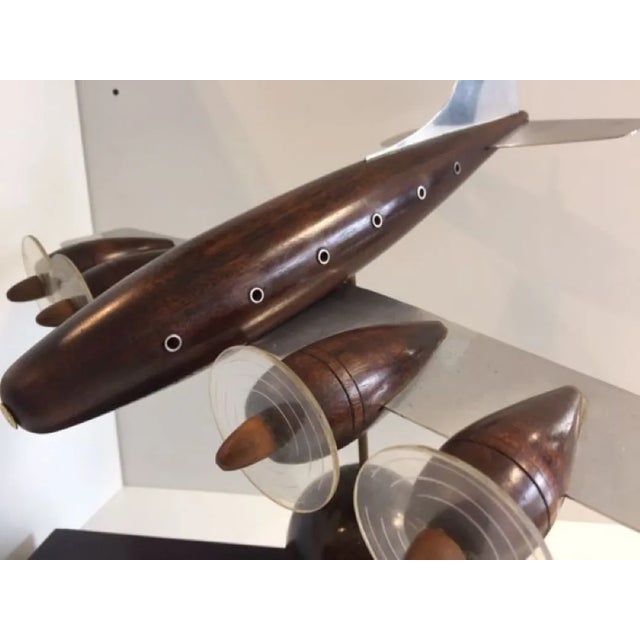 Art Deco Rosewood Wooden Desk Airplane Model, 1940s For Sale - Image 6 of 12