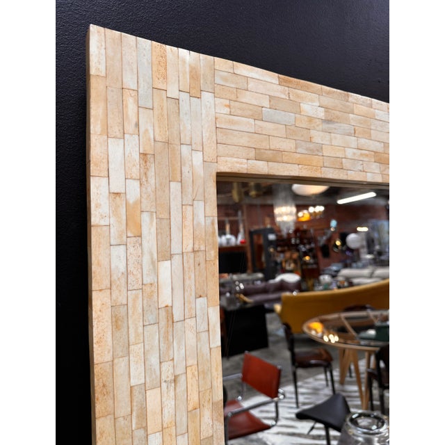 Mid-Century Modern Vintage Italian Oversize Wall Mirror 1980s For Sale - Image 3 of 7