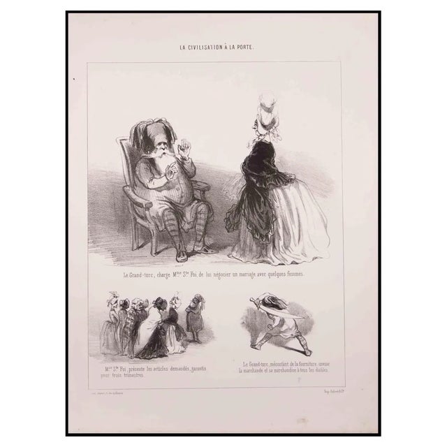 Paul Gavarni, Le Grand-Turc, Lithograph, 1850s For Sale