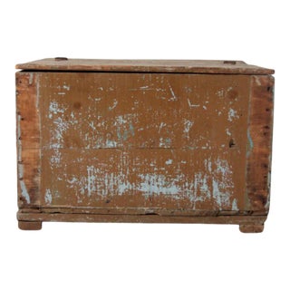 Vintage Rustic Wooden Box For Sale