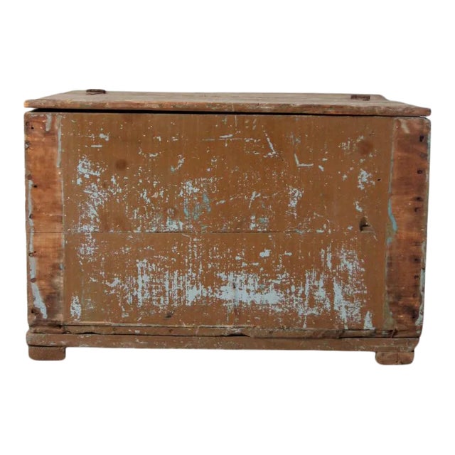 Vintage Rustic Wooden Box For Sale