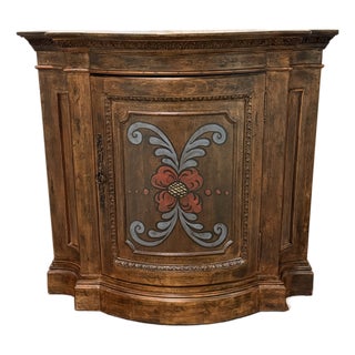 Habersham Plaza Collection 1 Door Painted Demilune Cabinet For Sale