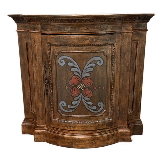 Habersham Plaza Collection 1 Door Painted Demilune Cabinet For Sale