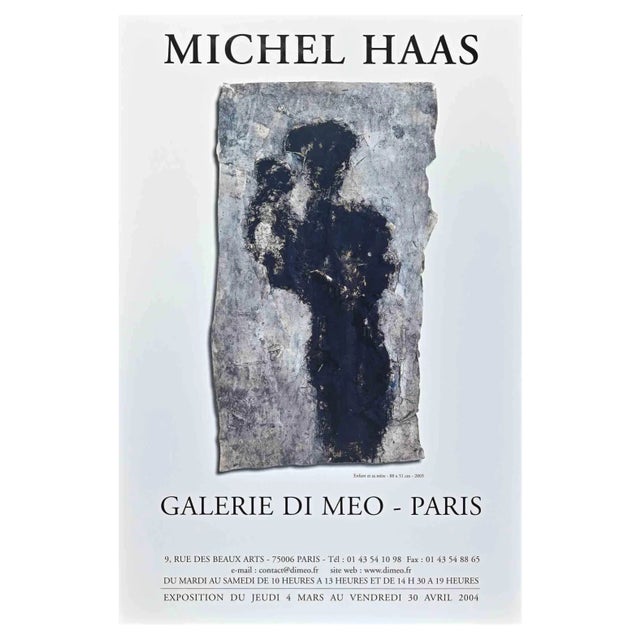 Vintage Exhibition Poster for Galerie Di Meo by Michel Haas, 2004 For Sale