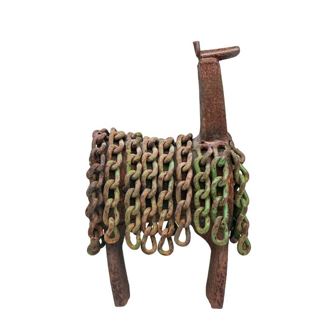 Industrial Vintage Brutalist Metal Llama Sculpture | Signed Robert Cumpston | Late 20th Century For Sale - Image 3 of 11