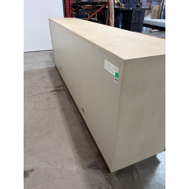 Restoration Hardware Modern Cela Shagreen-Inspired Leather Sideboard Buffet For Sale - Image 13 of 13