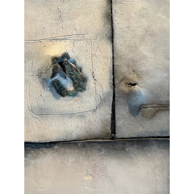 Geometric Raku Clay Tiles Mounted and Framed Wall Sculpture - 47x30 For Sale - Image 4 of 14