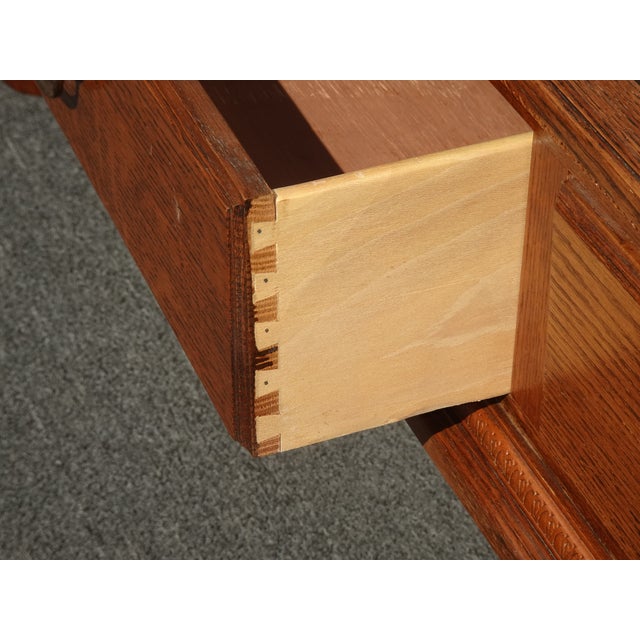 Large Vintage French Country Mercantile Store Display Case Floor Cabinet W Mirror Doors For Sale - Image 12 of 16