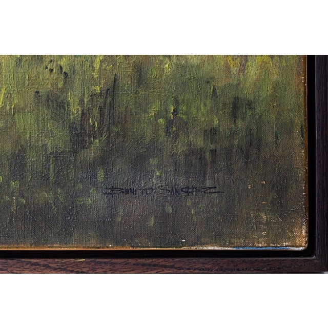 Benito Sanchez, Catalan Mountain Landscape with Bride, Oil on Canvas For Sale - Image 6 of 9