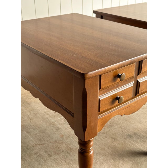 Vintage Mersman Scalloped Maple End Tables, Pair For Sale - Image 13 of 17