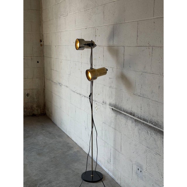1950s Mid-Century Modern Metal Floor Lamp With Adjustable Shades For Sale - Image 9 of 10