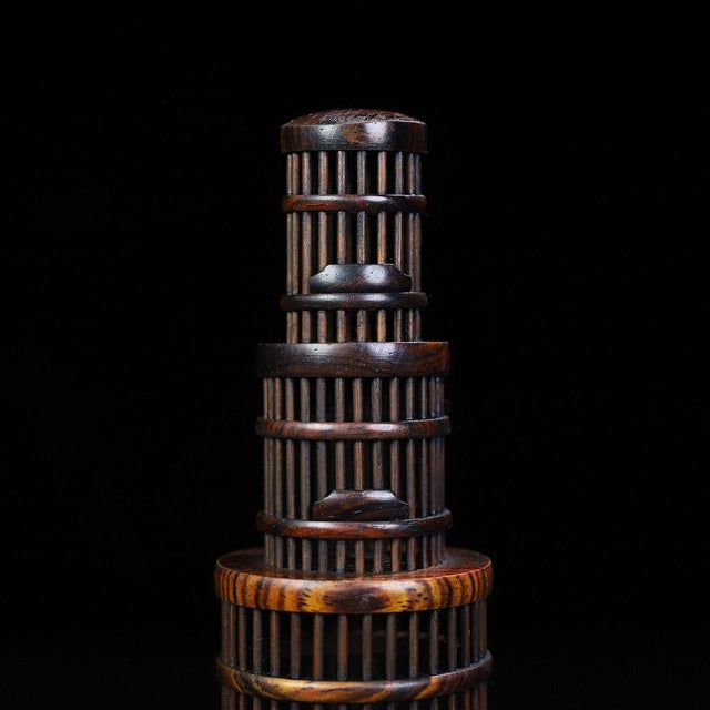 Late 20th Century Huali Rosewood Cricket Cage Hand Piece For Sale - Image 5 of 9