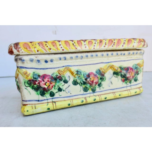 1940s Italian Faience Vanity Box Circa 1940s For Sale - Image 5 of 8