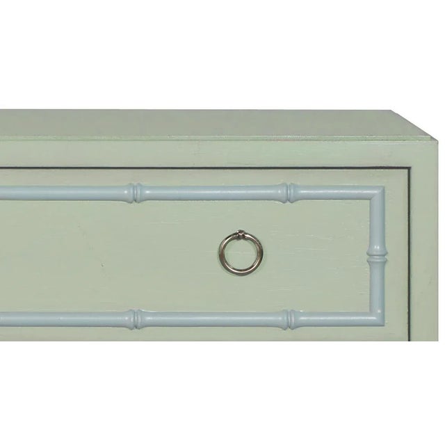 Chinoiserie Casa Cosima Emma Nightstand, Salisbury Green and Iceberg For Sale - Image 3 of 4